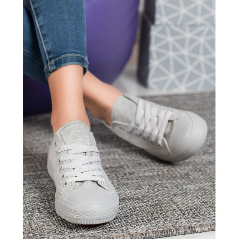 SHELOVET Baskets en textile grises 1 SHELOVET Baskets en textile grises 1