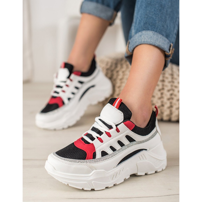 SHELOVET Baskets élégantes blanc 1