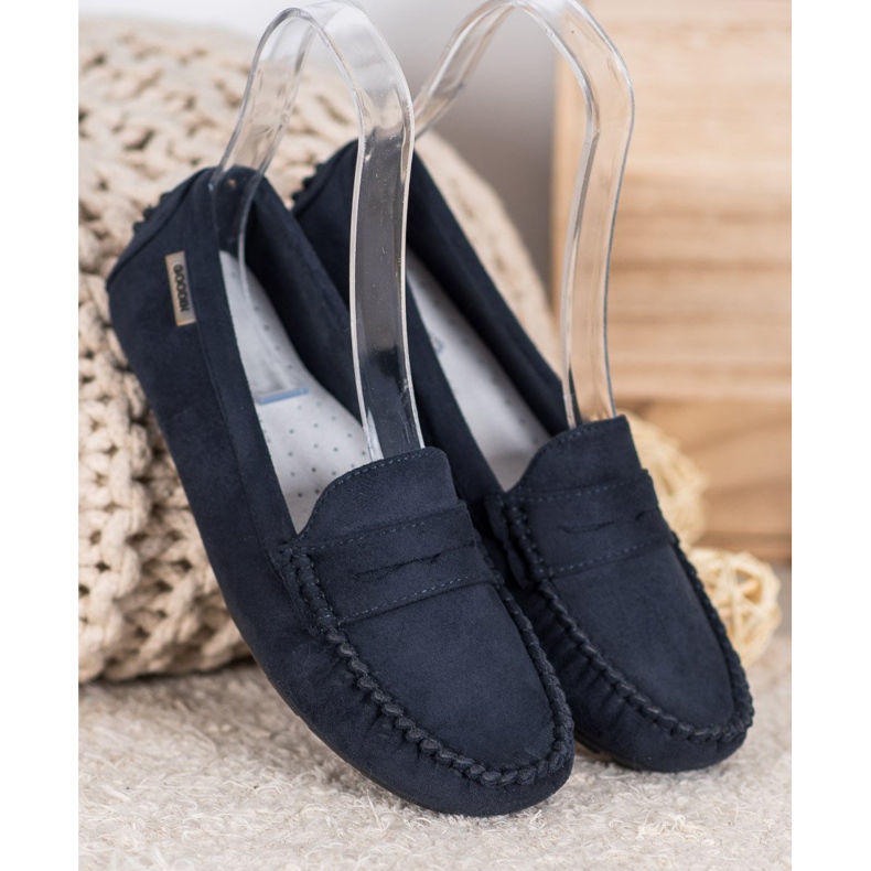 Goodin Mocassins textiles classiques bleu marin 2