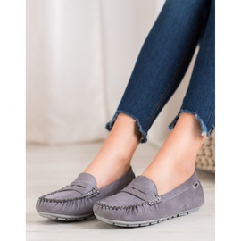 Goodin Mocassins textiles classiques gris 5