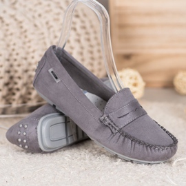Goodin Mocassins textiles classiques gris 3