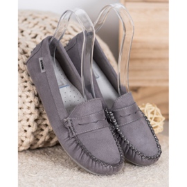 Goodin Mocassins textiles classiques gris 4