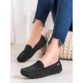 Goodin Mocassins Ajourés En Daim noir 2