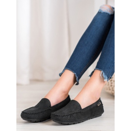 Goodin Mocassins Ajourés En Daim noir 1