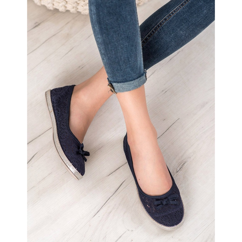 SHELOVET Ballerines ajourées bleu 1