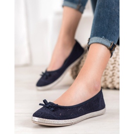 SHELOVET Ballerines ajourées bleu 4