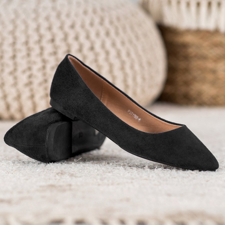 SHELOVET Ballerine En Spitz le noir 1