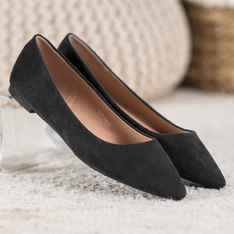 SHELOVET Ballerine En Spitz noir 2