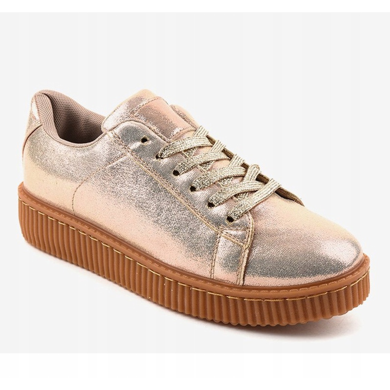 Baskets creepers dorées pour femmes TL-66 1