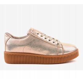 Baskets creepers dorées pour femmes TL-66 2
