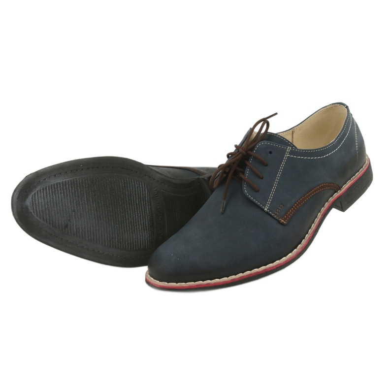 Moskała Chaussures en cuir masculin 761 Moskła bleu marine 5