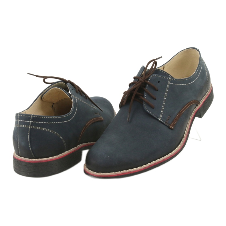Moskała Chaussures en cuir masculin 761 Moskła bleu marine 4