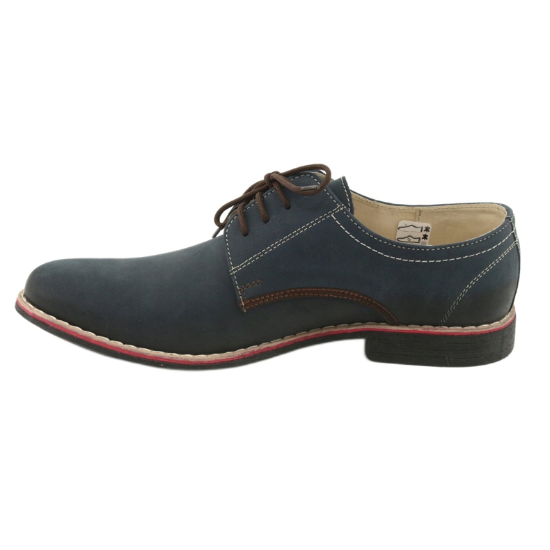 Moskała Chaussures en cuir masculin 761 Moskła bleu marine 2