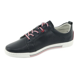 Baskets chaussures en cuir FILIPPO DP008 rouge bleu marin 2
