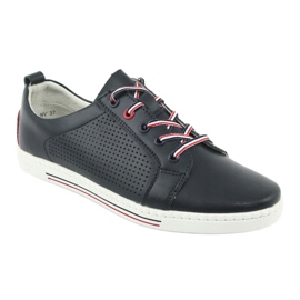Baskets chaussures en cuir FILIPPO DP008 rouge bleu marin 1