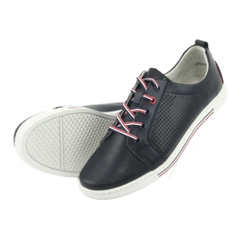 Baskets chaussures en cuir FILIPPO DP008 rouge bleu marin 5
