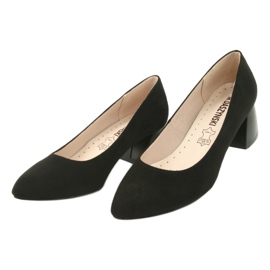 M.Daszyński Daszyński SA172 Pompes pour femmes avec insert en cuir noir le noir 3