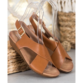 Small Swan Sandales confortables camel brun 1