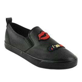 Baskets noires avec imprimés G1202A-3 le noir 1