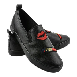 Baskets noires avec imprimés G1202A-3 le noir 3