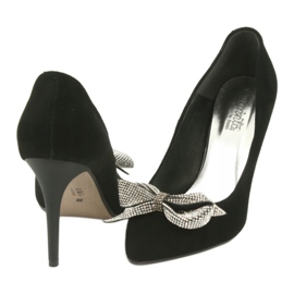 Espinto Pompes en cuir pour femmes avec un arc noir 993 / 1k 4