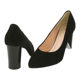 Espinto Pumps pour femmes sur le post 942/5 noir avec du cuir en daim le noir 4