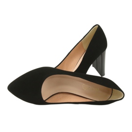 Espinto Pumps pour femmes sur le post 942/5 noir avec du cuir en daim le noir 5