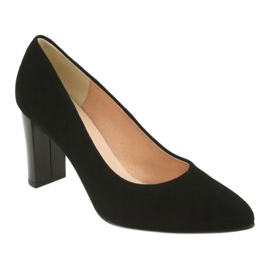 Espinto Pumps pour femmes sur le post 942/5 noir avec du cuir en daim le noir 1