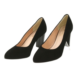 Espinto Pumps pour femmes sur le post 942/5 noir avec du cuir en daim le noir 3