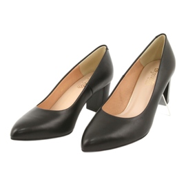 Escarpins à talons hauts en cuir noir Espinto 890/1 le noir 3