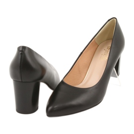 Escarpins à talons hauts en cuir noir Espinto 890/1 le noir 4