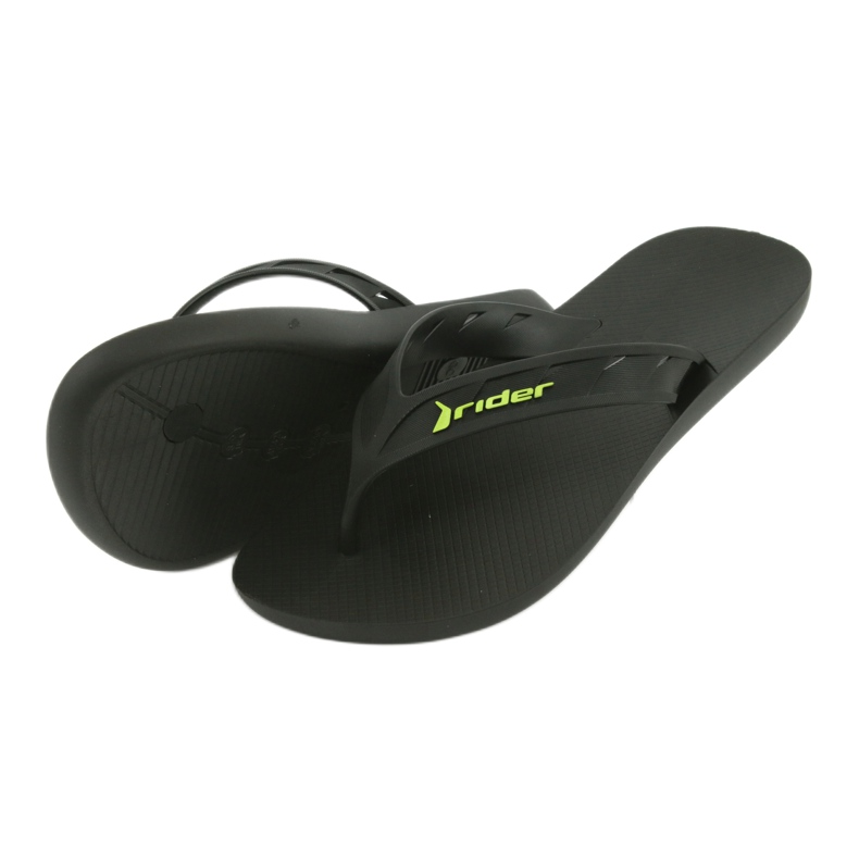 Black and Green Men's Tong-Flops Rider 11573 le noir 4