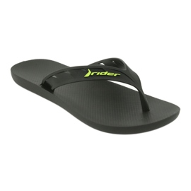 Black and Green Men's Tong-Flops Rider 11573 noir 1