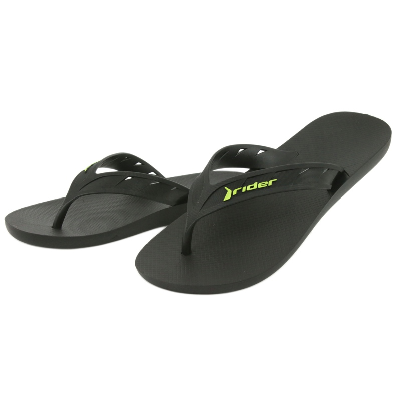 Black and Green Men's Tong-Flops Rider 11573 noir 3