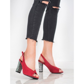 Goodin Sandales à talon décoratif rouge 2