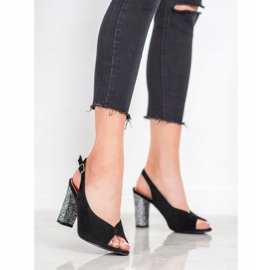 Goodin Sandales à talon décoratif noir 2