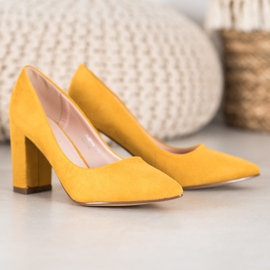 Ideal Shoes Escarpins à talons hauts jaune 3