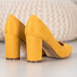 Ideal Shoes Escarpins à talons hauts jaune 2