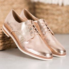 SHELOVET Chaussures dorées avec cuir écologique 1