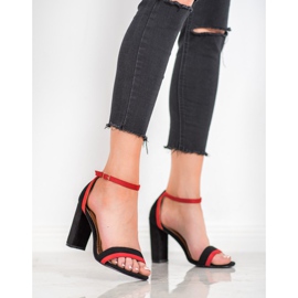 SHELOVET Sandales élégantes à talons hauts noir 2