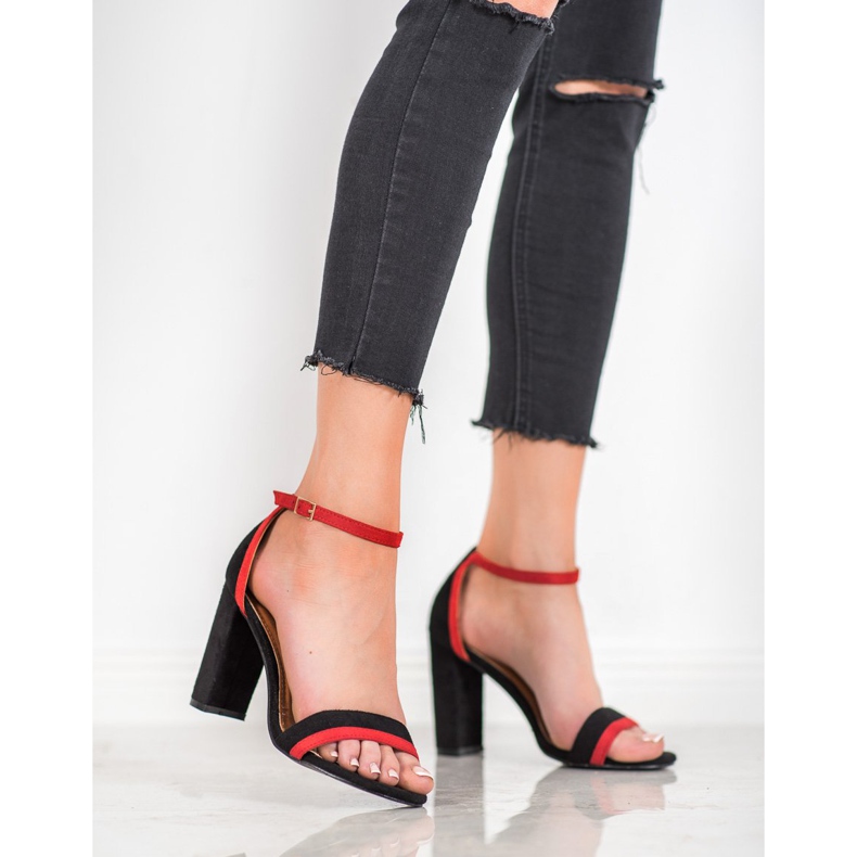 SHELOVET Sandales élégantes à talons hauts noir 2