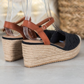 Small Swan Espadrilles Compensées brun le noir 2
