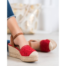 Small Swan Espadrilles Compensées brun rouge 3