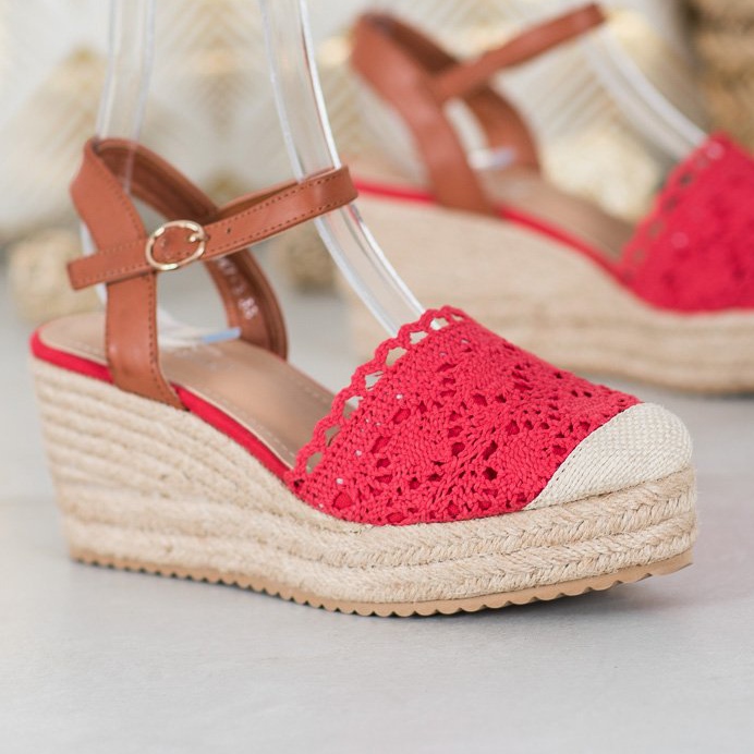 Small Swan Espadrilles Compensées brun rouge 1