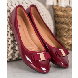 Fama Ballerine Laquée Avec Un Noeud rouge 4