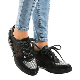 Baskets en mesh noir sur le coin TL-29 le noir 1