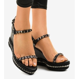 Sandales compensées noires à clous 1926 le noir 2