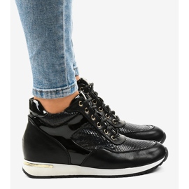 Baskets compensées noires S0075-1 le noir 3