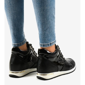 Baskets compensées noires S0075-1 le noir 4