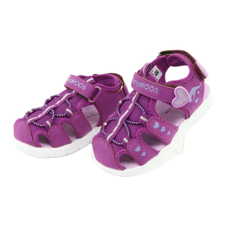 KangaRoos Sandales filles avec coeurs Kangourous 02035 violet rose gris 3 KangaRoos Sandales filles avec coeurs Kangourous 02035 violet rose gris 3